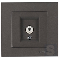 Розетка TV (SAT) проходная Arvia Electric KAREN Антрацит (20 06 2000 287)